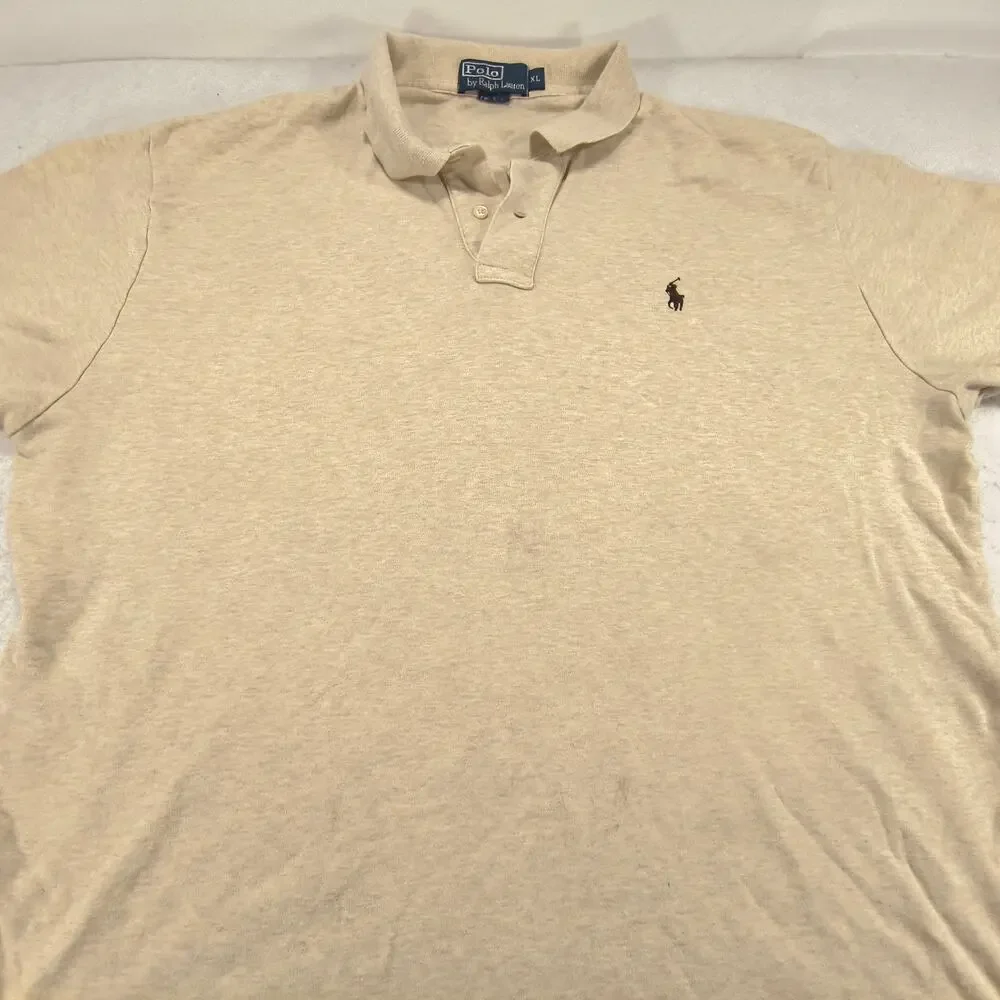 Polo by Ralph Lauren Collared Polo Shirt Mens Size Extra Large XL Tan Brown